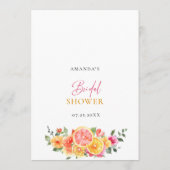 Feestelijk Bright Flowers Floral Citrus Vrijgezell Menu (Achterkant)