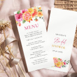 Feestelijk Bright Flowers Floral Citrus Vrijgezell Menu<br><div class="desc">Stijlvolle bewerkbare gemakkelijk te gebruiken bruiloft sjablonen,  meer items (uitnodigingen,  rsvp,  bedankkaarten,  briefpapier & decor) met hetzelfde ontwerp zijn beschikbaar in de winkel. Klik voor verdere aanpassingen op "Deze sjabloon personaliseren" en vervolgens op "Bewerken met ontwerpgereedschap". Neem contact met me op als je hulp nodig hebt of overeenkomende objecten.</div>