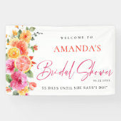 Feestelijk Bright Flowers Floral Citrus Vrijgezell Spandoek (Horizontaal)