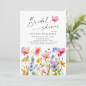 Feestelijk Bright Waterverf Flowers Vrijgezellenfe Kaart (Staand voorkant)