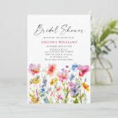 Feestelijk Bright Waterverf Flowers Vrijgezellenfe Kaart (Staand voorkant)