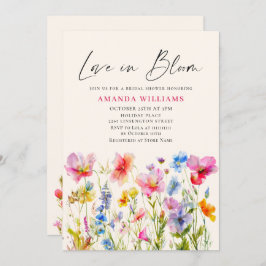 Feestelijk Bright Waterverf Flowers Vrijgezellenfe Kaart