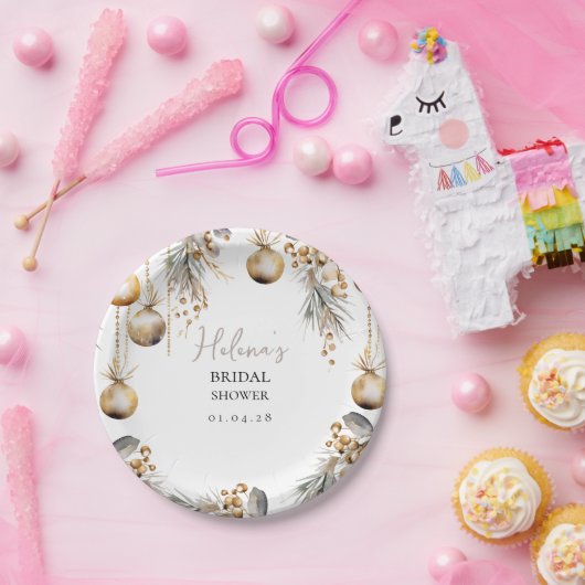 Feestelijk Bruids Papier Bord | Holly Christmas Th (Feest)