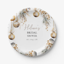 Feestelijk Bruids Papier Bord | Holly Christmas Th