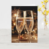 Feestelijk Champagnemoment van Vieren Kaart (Gele Bloem)