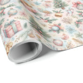 Feestelijk, charmant kerstinpakpapier cadeaupapier (Rol Hoek)