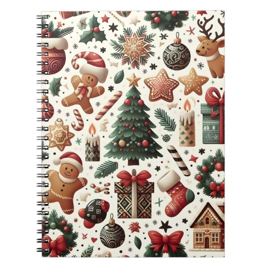 Feestelijk Cheer Christmas Pattern Notitieboek (Voorkant)