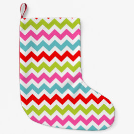 Feestelijk Chevron Patroon – Retro Vakantieranden Kleine Kerstsok
