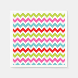 Feestelijk Chevron Patroon – Retro Vakantieranden Servet