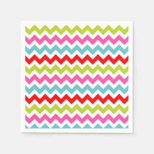 Feestelijk Chevron Patroon – Retro Vakantieranden Servet