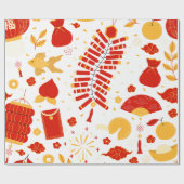 Feestelijk Chinees nieuwjaarspatroon Cadeaupapier (Vlak)