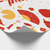 Feestelijk Chinees nieuwjaarspatroon Cadeaupapier (Hoek)