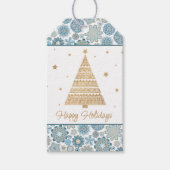 Feestelijk Chique Bloemen Mandala Sneeuwvlokken pa Cadeaulabel (Voorkant)