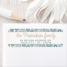 Feestelijk Chique Bloemen Mandala Sneeuwvlokken pa Etiket