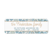 Feestelijk Chique Bloemen Mandala Sneeuwvlokken pa Etiket (Voorkant)