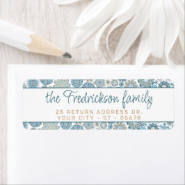 Feestelijk Chique Bloemen Mandala Sneeuwvlokken pa Etiket