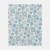Feestelijk Chique Bloemen Mandala Sneeuwvlokken pa Fleece Deken (Voorkant)