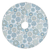 Feestelijk Chique Bloemen Mandala Sneeuwvlokken pa Fleece Kerstboom Rok (Voorkant)