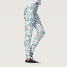 Feestelijk Chique Bloemen Mandala Sneeuwvlokken pa Leggings