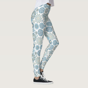 Feestelijk Chique Bloemen Mandala Sneeuwvlokken pa Leggings