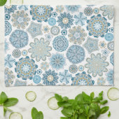 Feestelijk Chique Bloemen Mandala Sneeuwvlokken pa Theedoek (Gevouwen)