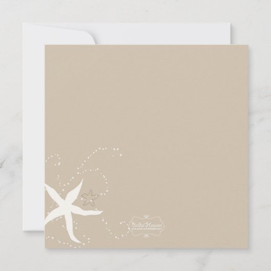 Feestelijk chique strand bruiloft uitnodiging (Achterkant)