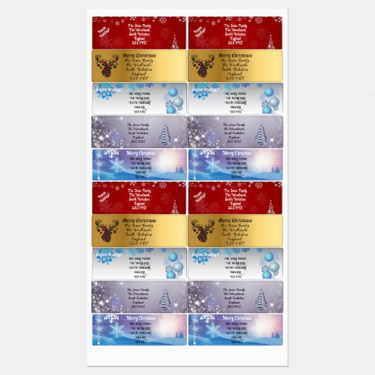 Feestelijk Collectie van Christmas Return Address Labels (Vel)