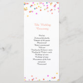 Feestelijk Confetti bruiloft ceremonie programma Programmakaart (Achterkant)