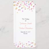 Feestelijk Confetti bruiloft ceremonie programma Programmakaart (Voorkant / Achterkant)