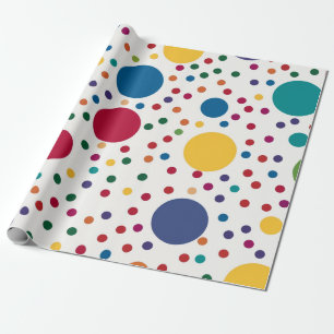 Feestelijk confetti motief in een regenboog van kl cadeaupapier