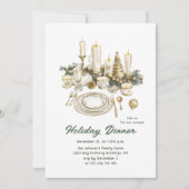 Feestelijk Country Boho Kerstdiner Kaart (Voorkant)