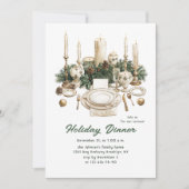 Feestelijk Country Boho Kerstdiner Kaart (Voorkant)