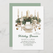 Feestelijk Country Boho Kerstdiner Kaart (Voorkant / Achterkant)