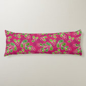 Feestelijk Cranberry Fruit Pattern, Fuchsia Lichaamskussen (Voorkant)