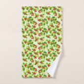 Feestelijk Cranberry fruitpatroon, groen Bad Handdoek (Handdoek)
