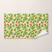 Feestelijk Cranberry fruitpatroon, groen Bad Handdoek (Handdoek)