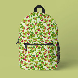 Feestelijk Cranberry fruitpatroon, groen Bedrukte Rugzak