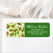 Feestelijk Cranberry fruitpatroon, groen Etiket (Insitu)