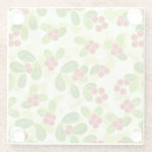 Feestelijk Cranberry fruitpatroon, groen Glazen Onderzetter (Achterkant)