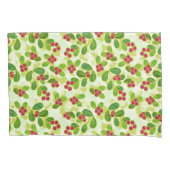 Feestelijk Cranberry fruitpatroon, groen Kussensloop (Voorkant)