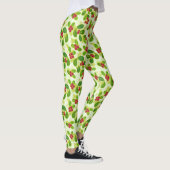 Feestelijk Cranberry fruitpatroon, groen Leggings (Rechts)