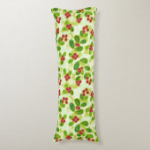 Feestelijk Cranberry fruitpatroon, groen Lichaamskussen (Voorkant Verticaal)