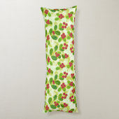 Feestelijk Cranberry fruitpatroon, groen Lichaamskussen (Achterkant (Verticaal))