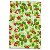 Feestelijk Cranberry fruitpatroon, groen Medium Cadeauzakje (Achterkant)