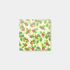 Feestelijk Cranberry fruitpatroon, groen Post-it® Notes
