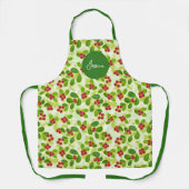 Feestelijk Cranberry fruitpatroon, groen Schort (Voorkant)