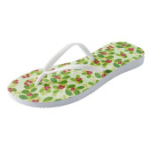 Feestelijk Cranberry fruitpatroon, groen Teenslippers (Schuin)