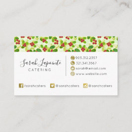 Feestelijk Cranberry fruitpatroon, groen Visitekaartje