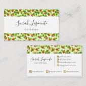 Feestelijk Cranberry fruitpatroon, groen Visitekaartje (Voorkant / Achterkant)