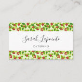 Feestelijk Cranberry fruitpatroon, groen Visitekaartje (Voorkant)